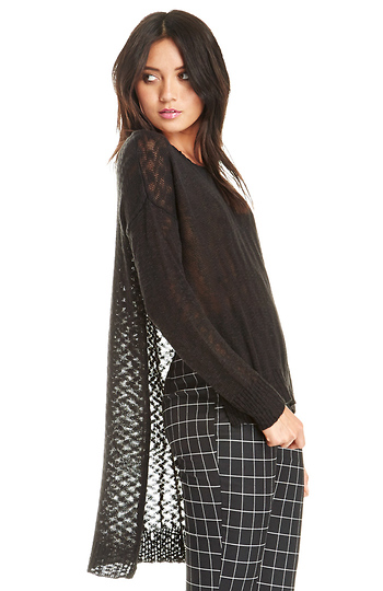 Lucca Couture Hi-Low Lightweight Long Sleeve Top Slide 1