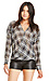 J.O.A. Embellished Sheer Plaid Blouse Thumb 1