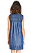 Sleeveless Embroidered Chambray Shift Dress Thumb 2