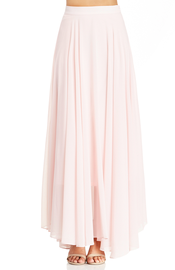 Lucy Paris Chiffon Maxi Skirt in Light Pink | DAILYLOOK