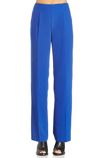 High Waist Straight Leg Trousers in Royal Blue | DAILYLOOK