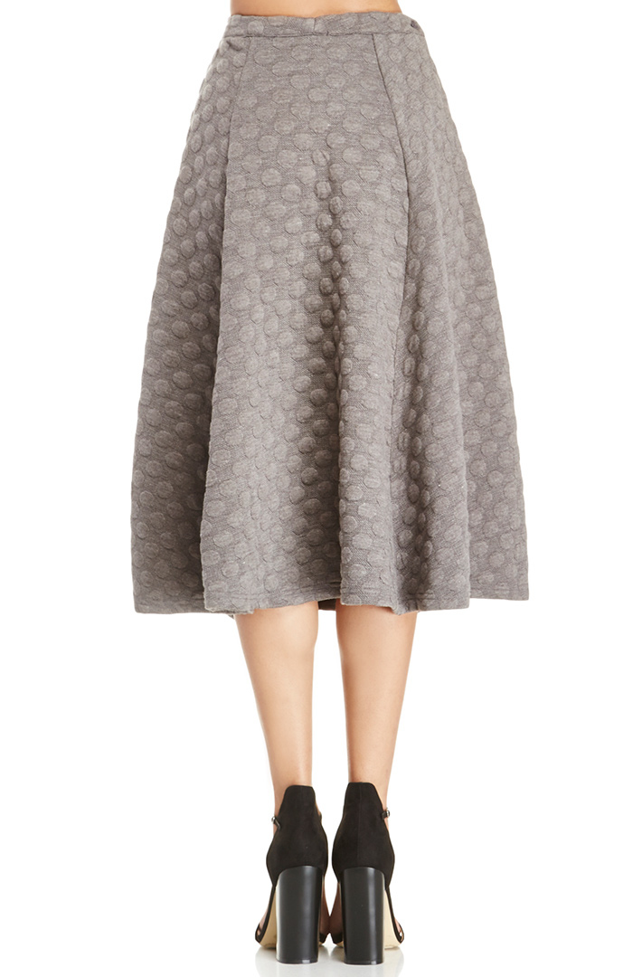 J.O.A. Dotted Jacquard Skirt in Grey | DAILYLOOK