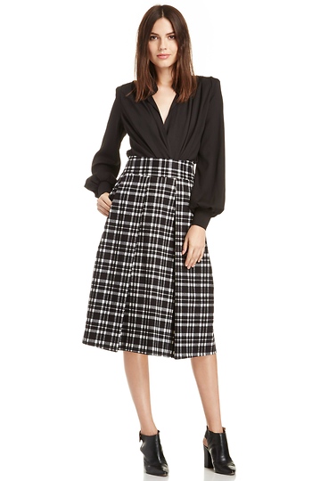 J.O.A. Plaid Midi Skirt Slide 1