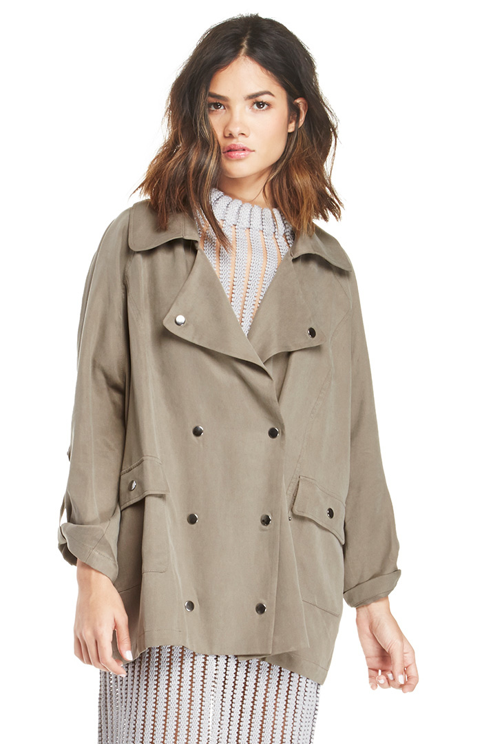 Achro Soft Draped Jacket in Olive DAILYLOOK