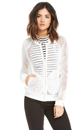 Glamorous Fishnet Bomber Jacket Slide 1