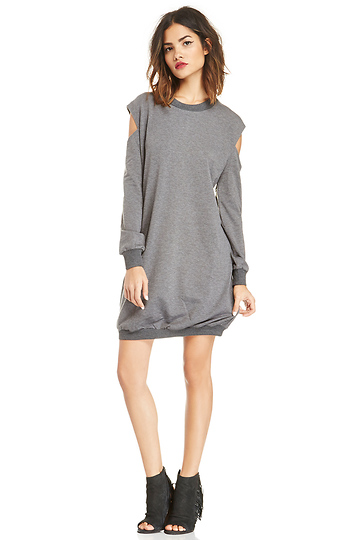 Lucca Couture Shoulder Cut Sweater Dress Slide 1