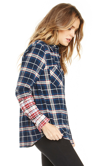 Lucca Couture Plaid Flannel Shirt Slide 1