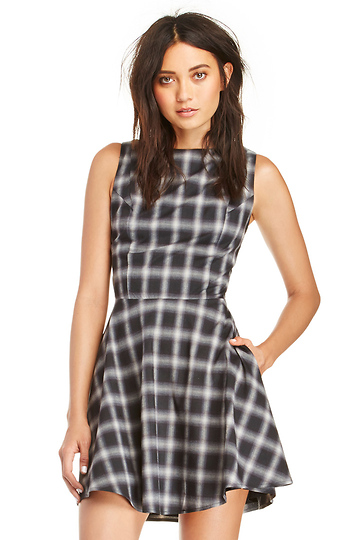 Line & Dot Plaid Keaton City Dress Slide 1