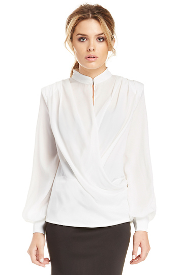 MLM Chiffon Shoulder Blouse in Ivory | DAILYLOOK