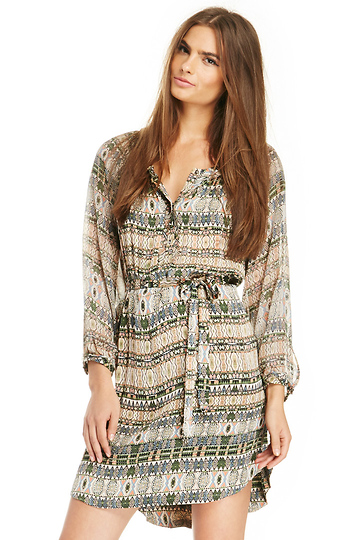 Gypsy05 Navicella Printed Silk Tunic Slide 1