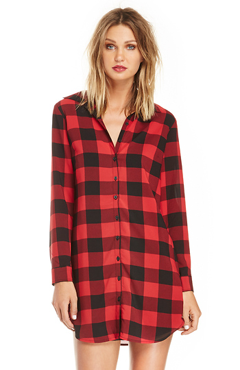 BB Dakota Buffalo Plaid Suzett Dress Slide 1