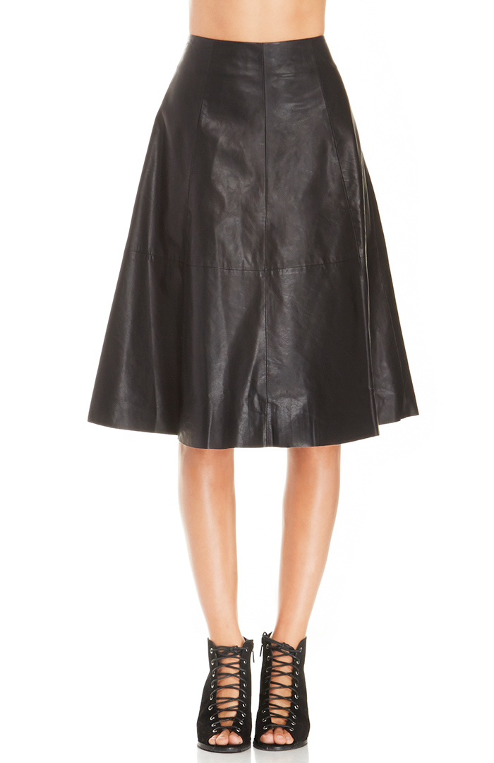 Huxtable Vegan Leather Skirt in Black | DAILYLOOK