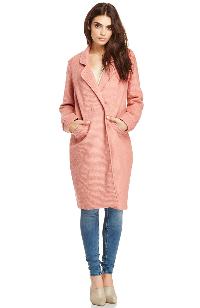 Somedays Lovin The Venkman Wool Coat in Pink | DAILYLOOK