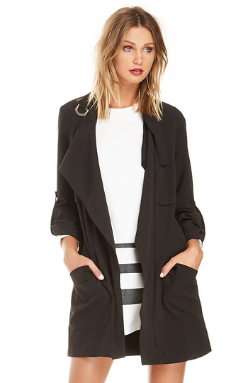 Cameron Cropped Trench Coat Slide 1