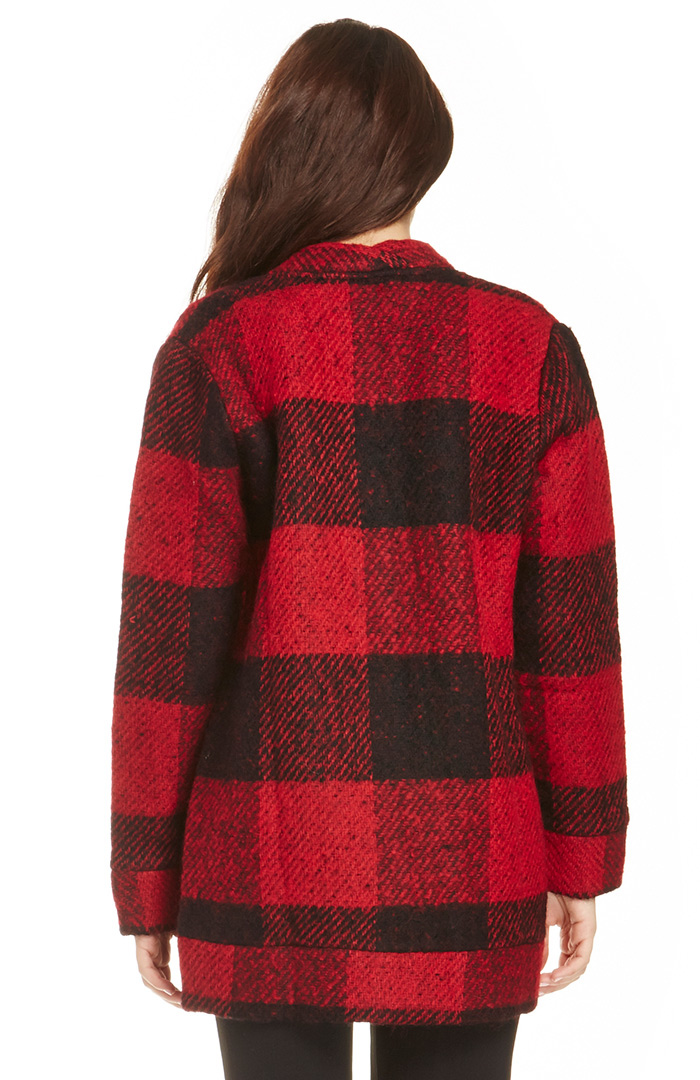 GREYLIN Mason Wool Plaid Jacket in Red DAILYLOOK