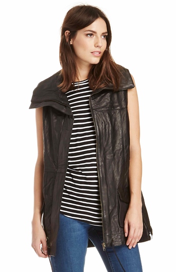ONE by One Teaspoon Leather Patchwork Convertible Jacket Slide 1
