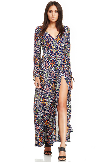Tigerlily Bouquet Floral Maxi Dress in Navy | DAILYLOOK