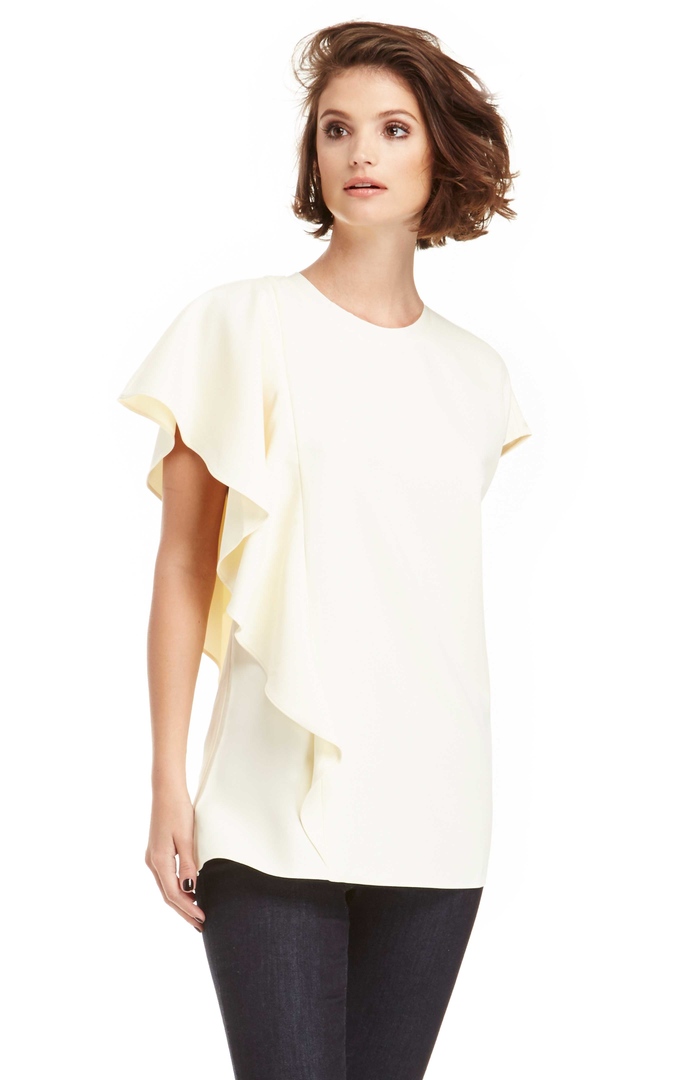 Blaque Label Ruffle Boxy Top in Cream DAILYLOOK