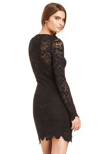 Nightcap Spanish Lace Dress in Black | DAILYLOOK