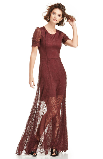 Nightcap Petite Jacquard Lace Gown Slide 1