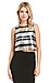 Lucy Paris Sequin Stripe Crop Top Thumb 1