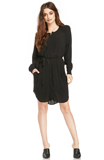 Bless'ed Are The Meek Fossilise Shirt Dress in Black | DAILYLOOK
