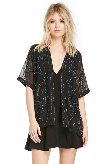 ARYN K. Iridescent Bead Kimono Slide 1