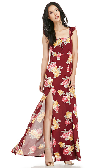 FLYNN SKYE Floral Bardot Maxi Dress Slide 1