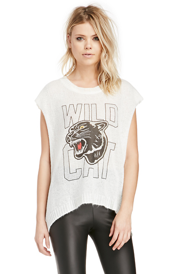 The Laundry Room Wild Cat Ribbed Muscle Sweater Slide 1