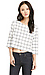 J.O.A. Two Front Pocket Grid Crop Top Thumb 1