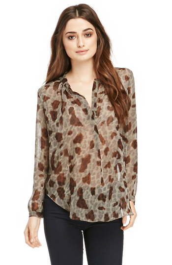 Sheer Leopard Print Blouse Slide 1