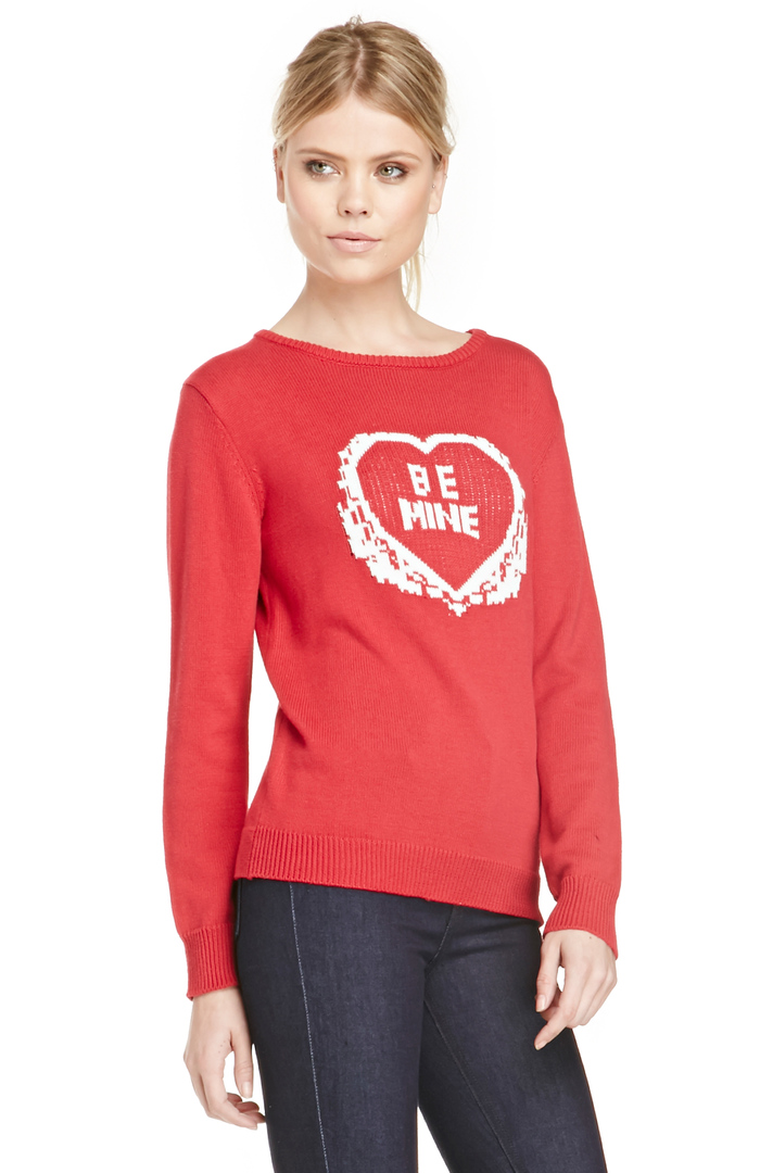For Love & Lemons Be Mine Sweater in Red | DAILYLOOK