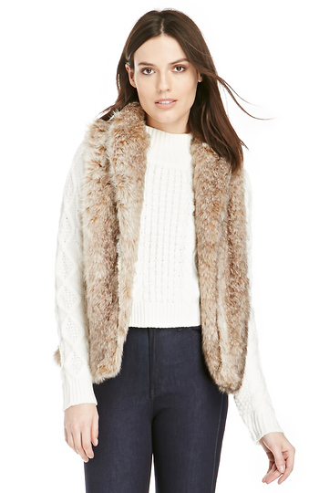 Vaughn Sleeveless Faux Fur Vest Slide 1