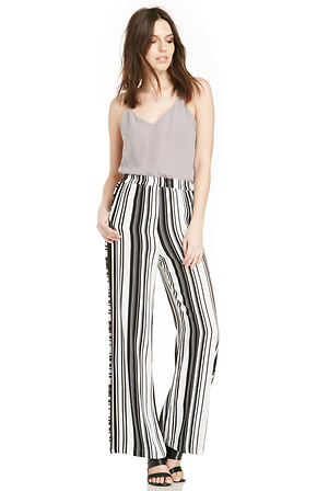 Black And White Striped Palazzo Pants Outfit
