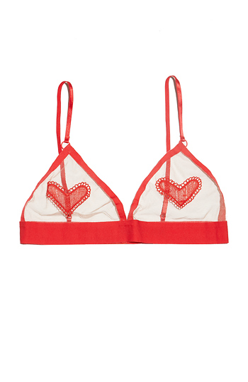 For Love & Lemons Skivvies Be Mine Applique Bra Slide 1