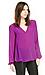 Lavender Brown Silk Long Sleeve Blouse Thumb 1