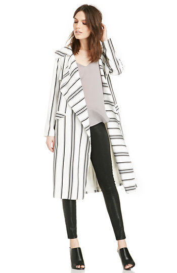 Cameo Real Talk Stripe Trench Coat Slide 1