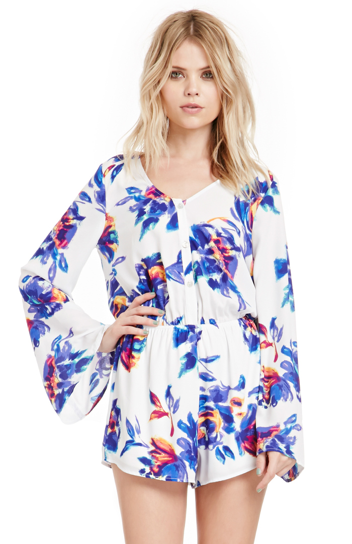 Show Me Your Mumu Red Rocks Romper in Floral Multi | DAILYLOOK