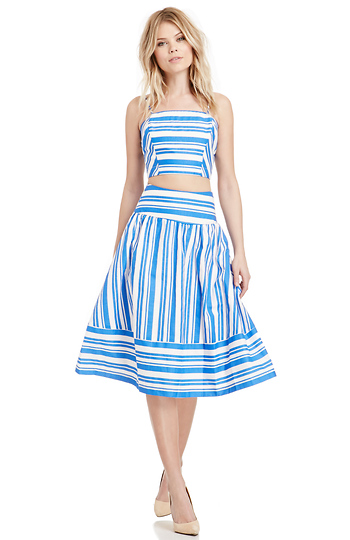 J.O.A Striped Full Skirt Slide 1
