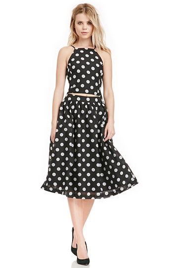 J.O.A Polka Dot Full Skirt Slide 1