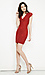 Nightcap Victorian Deep V Pencil Dress in Red | DAILYLOOK