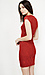 Nightcap Victorian Deep V Pencil Dress in Red | DAILYLOOK