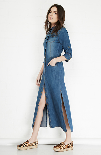 Alice Walker Denim Midi Dress Slide 1