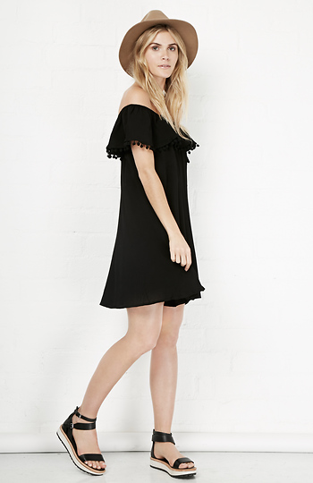 Glamorous Pom Pom Tassel Skater Dress Slide 1