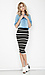 Countee Knit Striped Pencil Skirt Thumb 1