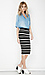 Countee Knit Striped Pencil Skirt Thumb 3