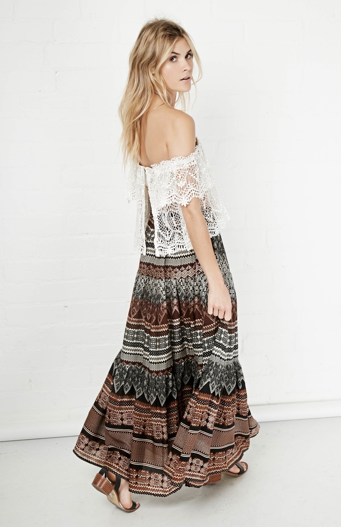 Glamorous Tribal Print Maxi Skirt in Floral Multi DAILYLOOK