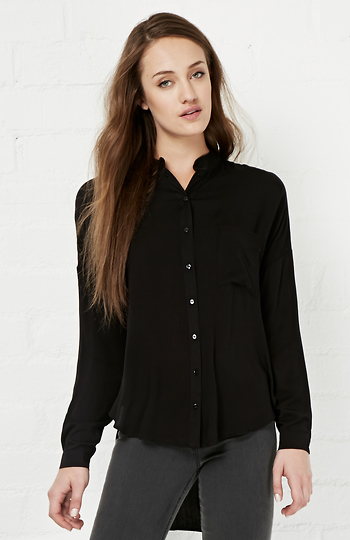 High Low Button Down Shirt Slide 1