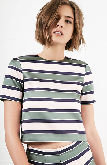 Sunset Sons Striped Short Sleeve Blouse Slide 1