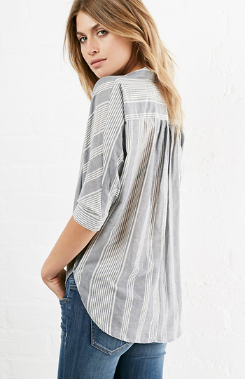 Olive & Oak Striped Dolman Pullover Slide 1